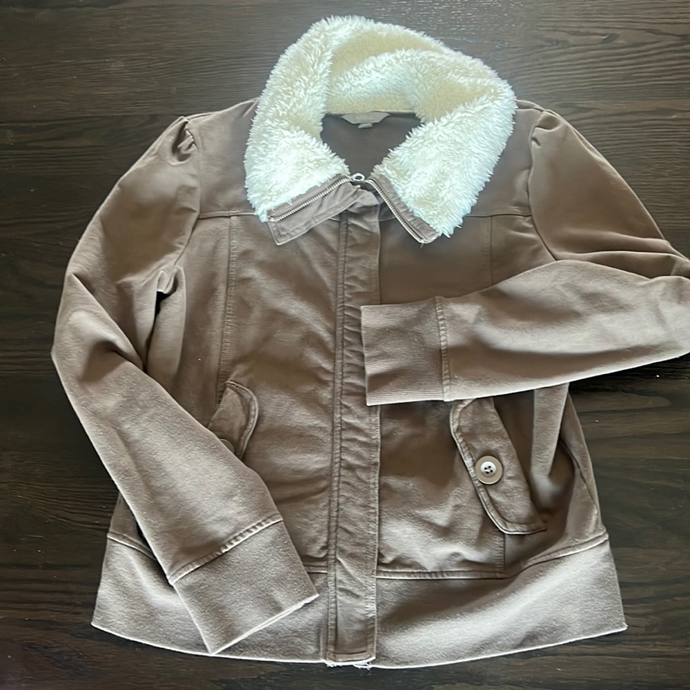 Rubbish faux fur collar  jacket